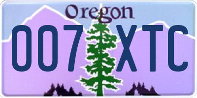 OR license plate 007XTC