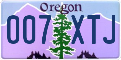 OR license plate 007XTJ
