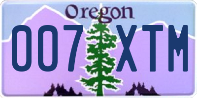 OR license plate 007XTM