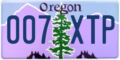 OR license plate 007XTP