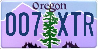OR license plate 007XTR