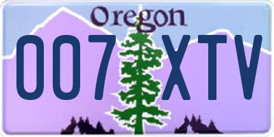 OR license plate 007XTV