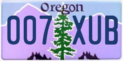 OR license plate 007XUB