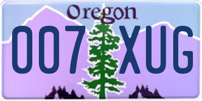 OR license plate 007XUG