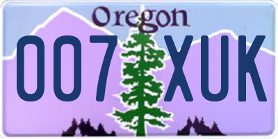 OR license plate 007XUK