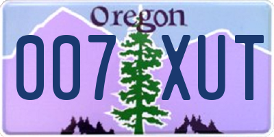 OR license plate 007XUT
