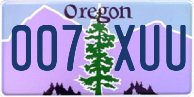 OR license plate 007XUU