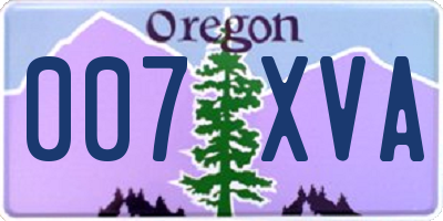 OR license plate 007XVA