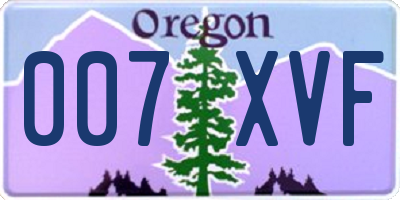 OR license plate 007XVF