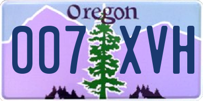 OR license plate 007XVH