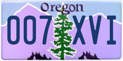 OR license plate 007XVI