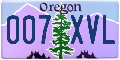 OR license plate 007XVL