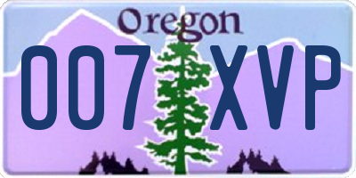 OR license plate 007XVP