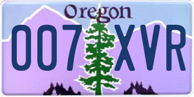 OR license plate 007XVR