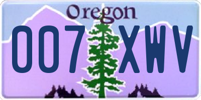 OR license plate 007XWV