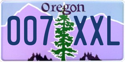 OR license plate 007XXL