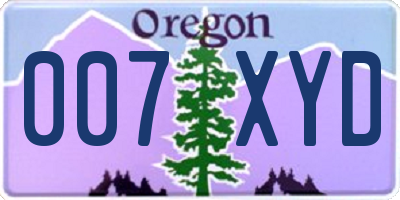 OR license plate 007XYD