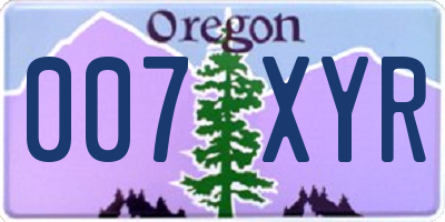 OR license plate 007XYR