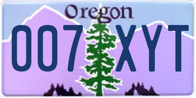 OR license plate 007XYT