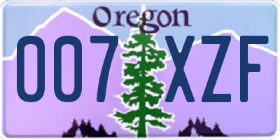 OR license plate 007XZF