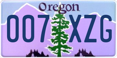 OR license plate 007XZG