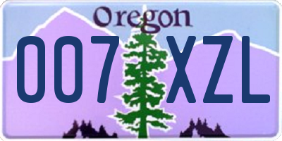 OR license plate 007XZL
