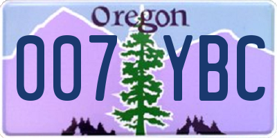 OR license plate 007YBC