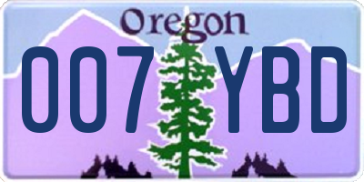OR license plate 007YBD