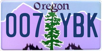 OR license plate 007YBK