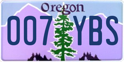 OR license plate 007YBS