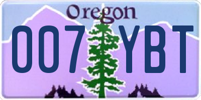 OR license plate 007YBT
