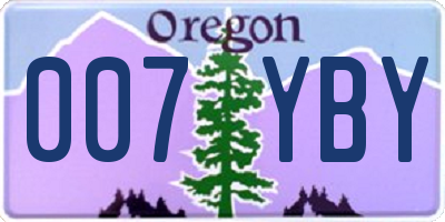 OR license plate 007YBY