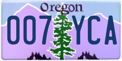 OR license plate 007YCA