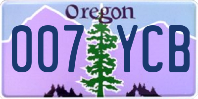 OR license plate 007YCB