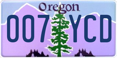 OR license plate 007YCD