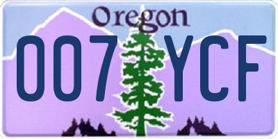 OR license plate 007YCF