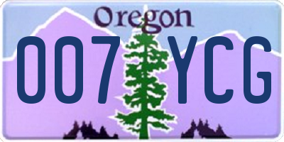 OR license plate 007YCG