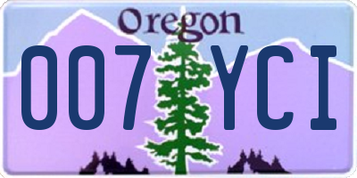 OR license plate 007YCI