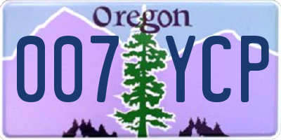 OR license plate 007YCP