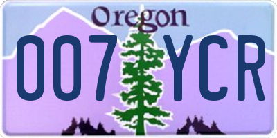 OR license plate 007YCR