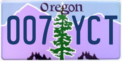 OR license plate 007YCT