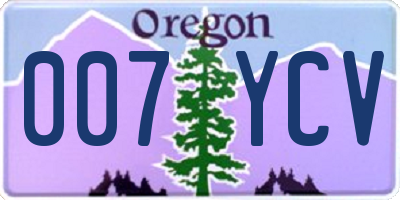 OR license plate 007YCV