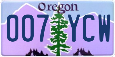 OR license plate 007YCW