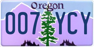 OR license plate 007YCY