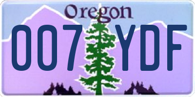 OR license plate 007YDF