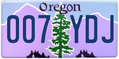 OR license plate 007YDJ