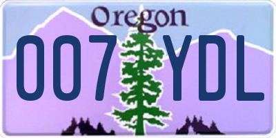 OR license plate 007YDL