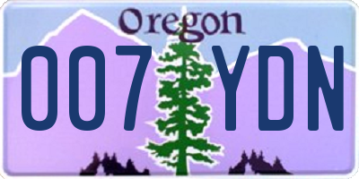 OR license plate 007YDN