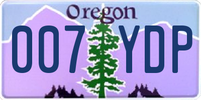OR license plate 007YDP