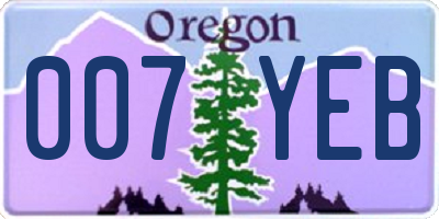 OR license plate 007YEB
